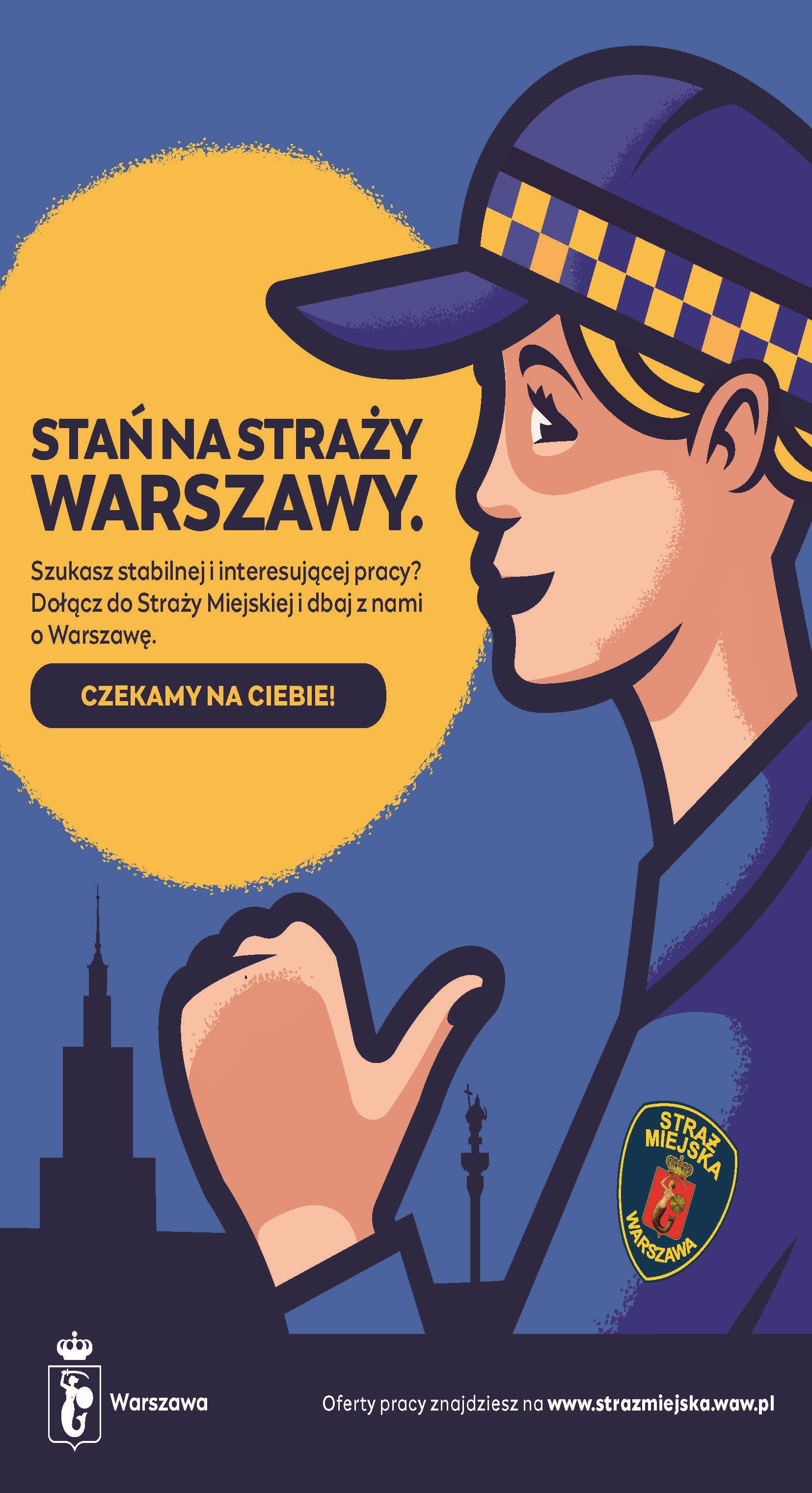 Plakat zachęcający do podjęcia pracy w straży miejskiej